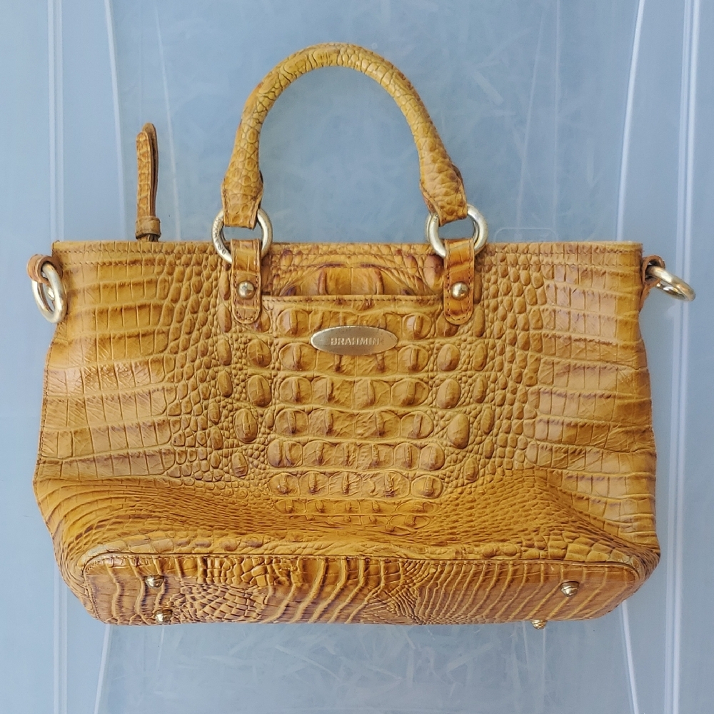 Brahmin Gold Crocodile Embossed Satchel